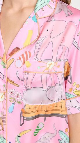 Karen Mabon Women's Elephant in the Room Short Sleeve, Long Trousers PJ Set in Kuwait