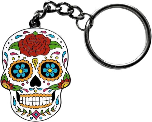 بين سانيتي سلسلة مفاتيح بتصميم جمجمة شوجر «Day of the Dead»، متعددة الالوان، 1.65 انش in Kuwait