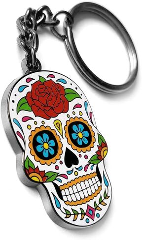 بين سانيتي سلسلة مفاتيح بتصميم جمجمة شوجر «Day of the Dead»، متعددة الالوان، 1.65 انش in Kuwait