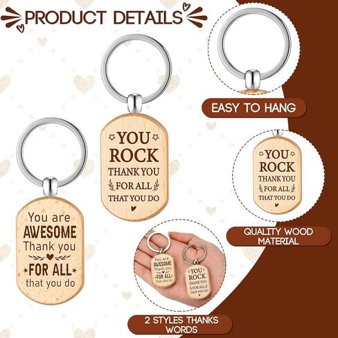24 Pcs Inspirational Keychains for Women Men Bulk Wooden Keychain Thank You Gift for Being Awesome Employee Appreciation Gift (Oval Style) in Saudi Arabia