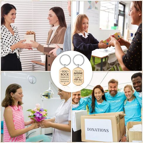 24 Pcs Inspirational Keychains for Women Men Bulk Wooden Keychain Thank You Gift for Being Awesome Employee Appreciation Gift (Oval Style) in Saudi Arabia
