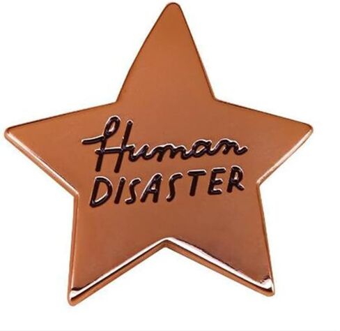 Human Disaster Gold Star Medal Enamel Brooch Pin Backpack Hat Bag Jeans Jacket Lapel Pins Badges Fashion Jewelry Accessories, Metal, no gemstone in Kuwait