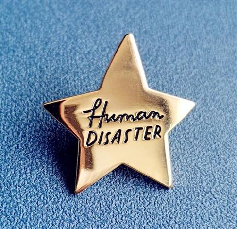 Human Disaster Gold Star Medal Enamel Brooch Pin Backpack Hat Bag Jeans Jacket Lapel Pins Badges Fashion Jewelry Accessories, Metal, no gemstone in Kuwait