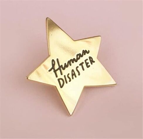 Human Disaster Gold Star Medal Enamel Brooch Pin Backpack Hat Bag Jeans Jacket Lapel Pins Badges Fashion Jewelry Accessories, Metal, no gemstone in Kuwait