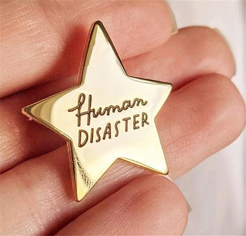 Human Disaster Gold Star Medal Enamel Brooch Pin Backpack Hat Bag Jeans Jacket Lapel Pins Badges Fashion Jewelry Accessories, Metal, no gemstone in Kuwait