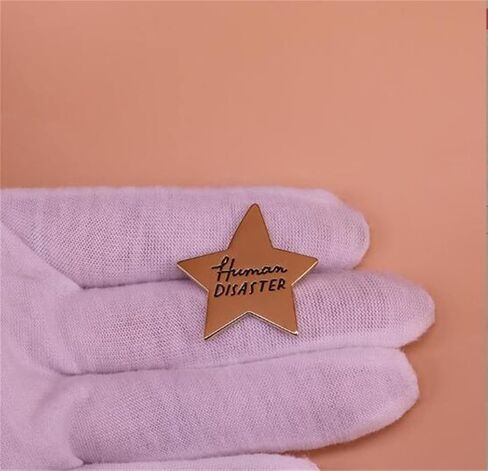 Human Disaster Gold Star Medal Enamel Brooch Pin Backpack Hat Bag Jeans Jacket Lapel Pins Badges Fashion Jewelry Accessories, Metal, no gemstone in Kuwait