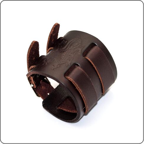 Punk Dragon Bracelet Belt Buckle Wristband Wide Leather Bracelet,7.0-8.0inches in Saudi Arabia