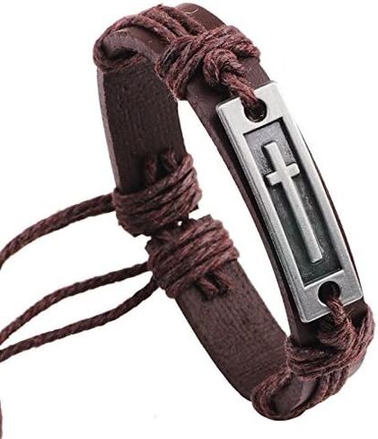 3 قطع سوار متقاطع ديني مسيحي قابل للتعديل، هدايا تأكيد للرجال المراهقين in Kuwait