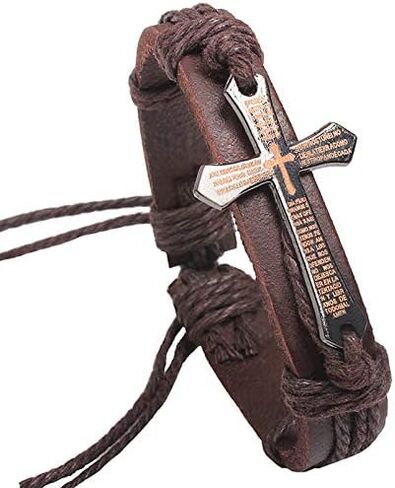 3 قطع سوار متقاطع ديني مسيحي قابل للتعديل، هدايا تأكيد للرجال المراهقين in Kuwait