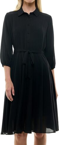 Nanette Nanette Lepore Women's Elbow Sleeve Pintuck Shirt Dress with Self Lining in Kuwait