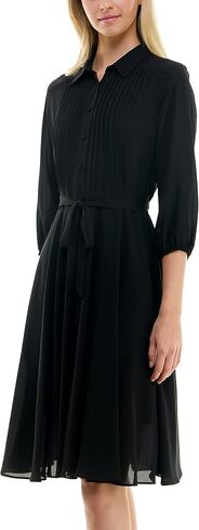 Nanette Nanette Lepore Women's Elbow Sleeve Pintuck Shirt Dress with Self Lining in Kuwait
