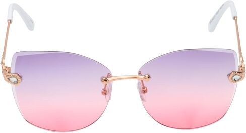 Southpole Women's 1093sp Frameless Jeweled Uv400 Protective Metal Cat Eye Sunglasses. Cool Gifts for Her, 60 Mm in Saudi Arabia