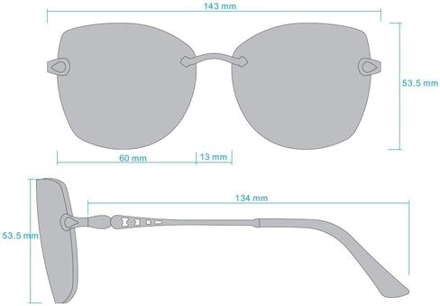 Southpole Women's 1093sp Frameless Jeweled Uv400 Protective Metal Cat Eye Sunglasses. Cool Gifts for Her, 60 Mm in Saudi Arabia