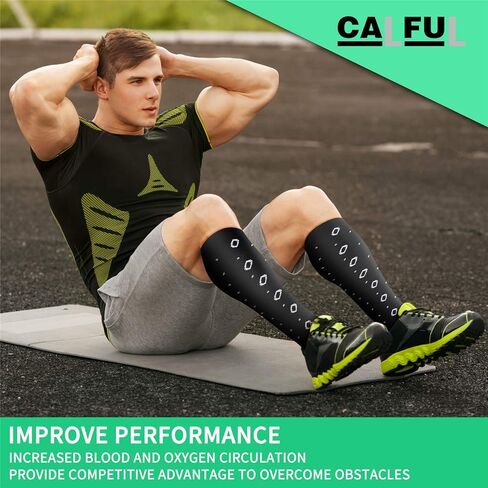 6 Pairs Compression Socks for Men & Women,15-20mmHg is Best for Running, Athletic, Medical, Pregnancy, Travel in Kuwait