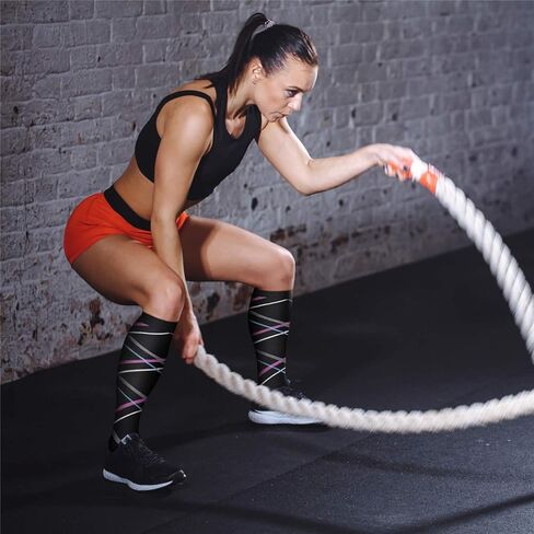 6 Pairs Compression Socks for Men & Women,15-20mmHg is Best for Running, Athletic, Medical, Pregnancy, Travel in Kuwait