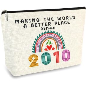 13 Year Old Girl Gift Ideas, 13th Birthday Gifts for Teenage Girls, Funny 2011 Birthday Decorations Makeup Bags for Her, Sister, Daughter, Niece, Cute Cosmetic Travel Pouch for Teen Girls Trendy Stuff