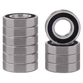 XiKe 10 Pcs 6206-2RS Double Rubber Seal Bearings 30x62x16mm, Pre-Lubricated and Stable Performance and Cost Effective, Deep Groove Ball Bearings.