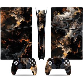 Skin Sticker for PS5 Slim Digital, Vinyl Decal Wrap Cover for PS5 Slim Digaital, Protective Console Skin Compatible with PS5 Slim Digital (Black Cloud)