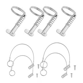 4 Pack Quick Release Pin 5/16" Diameter,Usable Length: 1-3/5(41mm) w/Drop Cam & Spring ,Full 316 Stainless Steel, Bimini Top Pin Marine Hardware, Free Installation Screws
