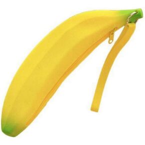 Cafurty Big Capacity Banana Shape Purse Pen Bag Pencil Case Cute Silicone Bag Coin Bag Key Pouch - Yellow