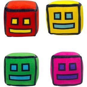 4 Pcs Geometry Games Sprint Plush Toys-Plush Animals Plush Cube Volume Wood Plush Doll Toys Kids Gift