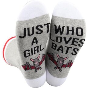 Bats Novelty Socks Bat Lover Gift Just Who Loves Bats Animal Themed Socks With Bats