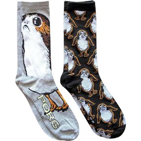 Hyp Star Wars Last Jedi Casual Porgs Crew Socks 2 Pack