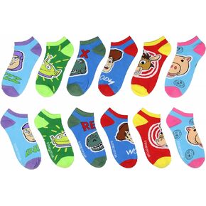 Disney Toy Story Character Faces Woody Buzz Light Year Rex Bullseye No-Show Ankle Socks 6 Pair Pack