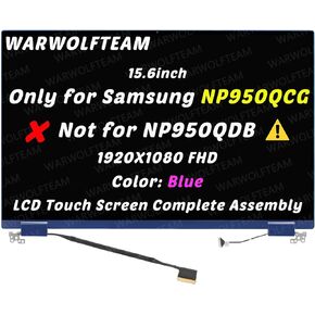 15.6" Screen Replacement LCD Touch Screen Display Full Assembly Compatible with Samsung Galaxy Book Flex NP950QCG NP950QCG-K01US NP950QCG-K03US FHD 1920x1080 Version (Blue)