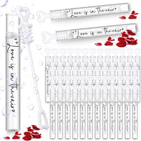 300 Pcs Wedding Bubbles Bulk Love is in The Air Heart Mini Bubble Wands White Funny Party Favors Wedding Gifts for Easter Day Wedding Anniversary Engagement Bridal Celebration Guests Gift