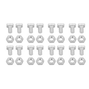 Liineparalle 50Pcs Aluminium M6X12 Bolts+ 50Pcs M6 Nuts, Nut & Bolt Tool Assortment Sets for Outdoor Plant Gardening Greenhouse