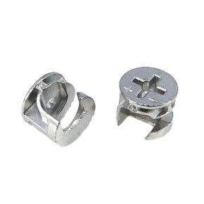 30Pcs 12mm Diameter Silver Zinc Alloy and Iron Furniture Connecting Lock Nuts