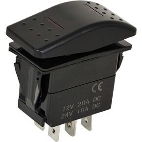 7 Pin ON-Off-ON Rocker Switch 91473127 Compatible with JLG with Red Light Carling