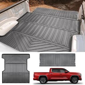 Tailgate Mat and Bed Mat Compatible for 2022-2024 Toyota Tundra Tailgate Liner Bed Liner All Weather TPE Protector for 2022 2023 2024 Toyota Tundra Accessories (Tailgate Mat and Bed Mat)