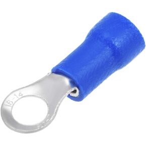 uxcell RV2-4S Insulated Electrical Crimp Terminal, Ring Spade Wire Connector for AWG16-14 100Pcs