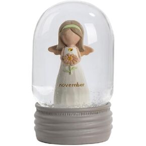 Blossom Bucket November Birthstone Angel Snowglobe, 4.25-inch Height, Resin, Home, Home Décor in Kuwait