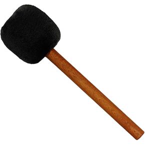 Gong Mallet Beater with Sapele Wood Handle and Soft Fleece Head — MADE IN GERMANY — for Meditation, Sound Healing Therapy and Yoga,2-YEAR WARRANTY