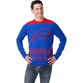 FOCO Men's NFL Big Logo Two Tone Knit Sweater