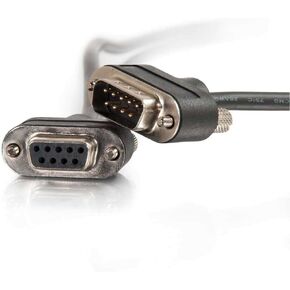 C2G 52161 Serial RS232 DB9 Cable with Low Profile Connectors M/F, in-Wall CMG-Rated, Black (25 Feet, 7.62 Meters)