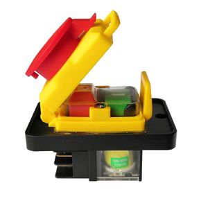 KJD12 Emergency Stop Electromagnetic Switches KEDU Pushbutton Switch for Lathes Cutter 120V 4 Pins, Black GREEN RED