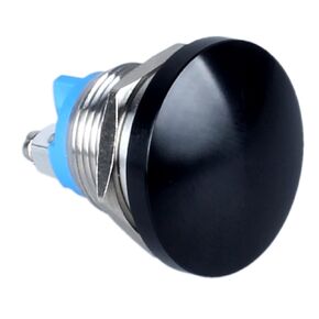 2Pcs Momentary Mushroom Head Push Button Switch Waterproof IP65 Metal Push Button 0.87" Mounting Hole SPST DC12V 24V 36V AC110V 250V 3A (22mm Green)