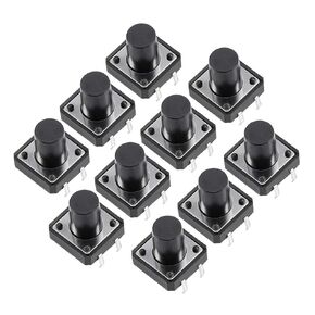 uxcell 12x12x12mm 4 Pin Panel Mini/Micro/Small PCB Momentary Tactile Tact Push Button Switch DIP 10PCS