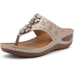 Herstyle Womens H-Nadia Flip Flops Open Toe Slides Cushion Footbed Platform Wedge Summer Sandals