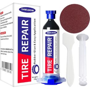 Tire Glue Sidewall Rubber Cement Tire Repair Glue Adhesive Super Strong Tire Patch Glue Restorer for Bonding Rubber Tyre Repair Kits for Bikes, Cars, Vehicles, Trucks, Rvs, Motorcycles - 30G