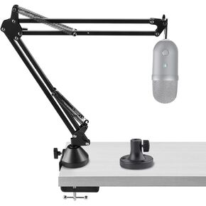 Geekria for Creators Microphone Arm Compatible with Razer Seiren V3, V3 Mini, X, Mini, V2 Pro, V2 X, Elite, Emote, Mic Boom Arm with Table Flange Mount Adapter, Suspension Stand, Desk Mount Holder