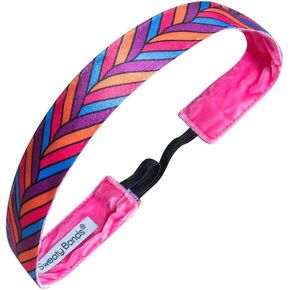 Sweaty Bands Womens Girls Headband for a Busy Lifestyle - Non-Slip Sweat-Wicking Velvet-Lined Stylish Sports Hairband - Sick and Twisted Purple Blue Orange 1-Inch