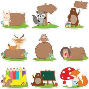45 Pieces Woodland Animal Friends Cutout, Woodland Creatures Forest Classroom Decoration for Bulletin Board Classroom School Jungle Animals Baby Shower Theme Party Supplies