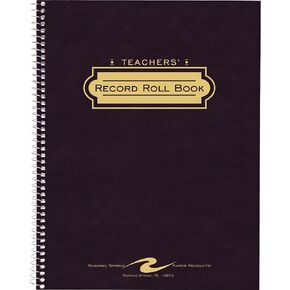Roaring Spring Teacher's Record and Roll Spiral Book, 11" x 8.5" 44 Sheets, Assorted Colors