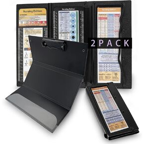 2Packs Nursing Clipboard Foldable, Nurse Clipboard Black, Nursing Clipboard, Nurse Clipboard Foldable, Foldable Clipboard Balck for Medical Profession (Black)