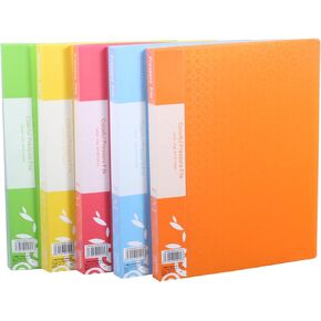 Punchless Binder Plastic Letter Size Single Strong Clip File Folder 8.5 x 11 Inch Portfolio Clipboard Padfolio with Clipboard Folder Dazzling Multicolored Spring Clamp Binder 5 Pack